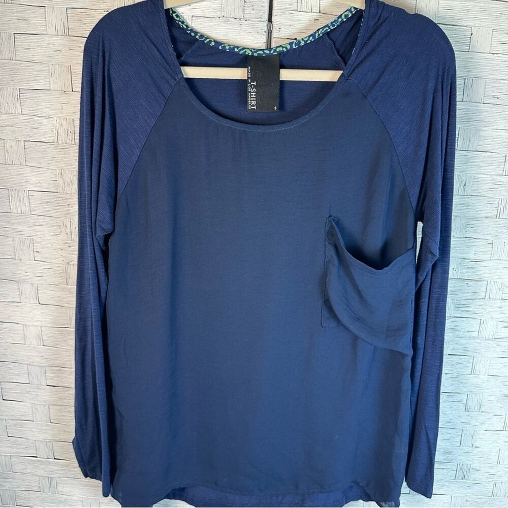 Dolan navy long sleeve cotton rayon, long sleeve tee shirt  soft casual pocket